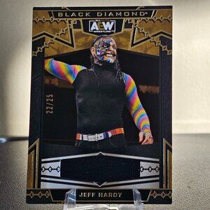 2024 AEW Upper Deck Black Diamond Jeff Hardy Gold Memorabilia Card Serial #22/25
